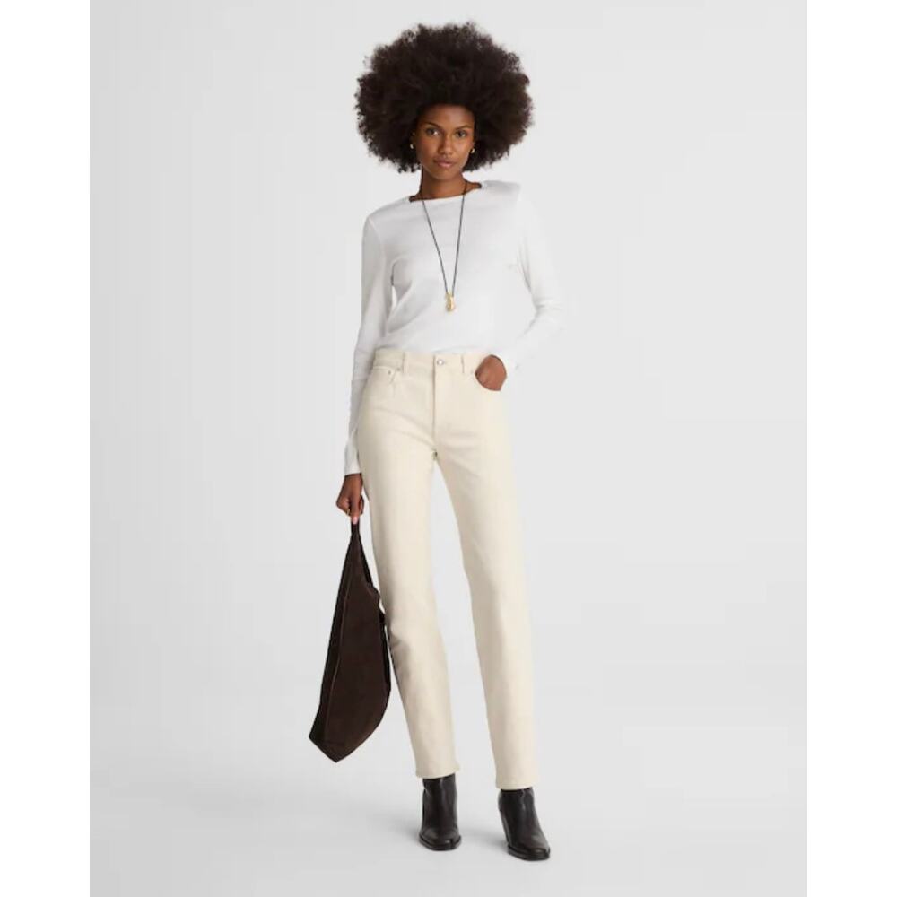 NWT Madewell The Jules Slim Straight Leg Jean Vintage Canvas Cream 28
